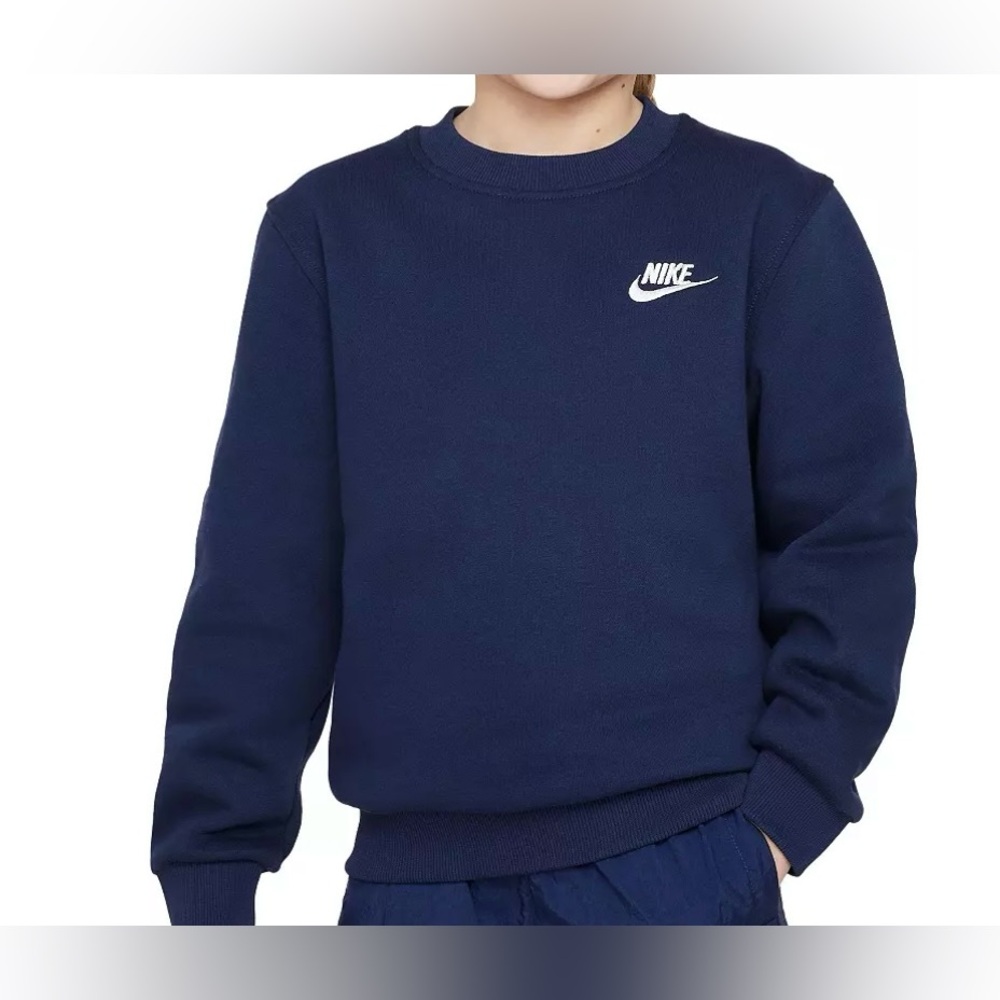 Nike Kids (big kids) Sportswear Club Fleece Crewneck Navy XL